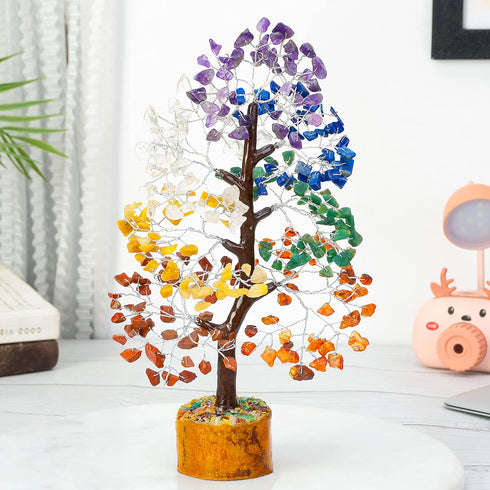 Seven Chakra Crystal M Seal Tree 650 Bead 10-12 Inch